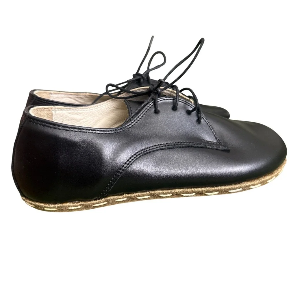 Earthing Harmony Handcrafted Turkey Leather Barefoot Oxford Shoes Wide Toe W38